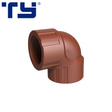 Taizhou factory high quality hot selling PP threaded 90deg elbow standard PP fittings